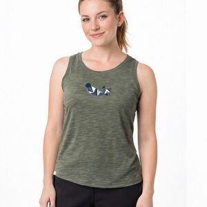 Olive Green heathered Women Tank Top small Mountain Hardwear geo bird *2 for 20*